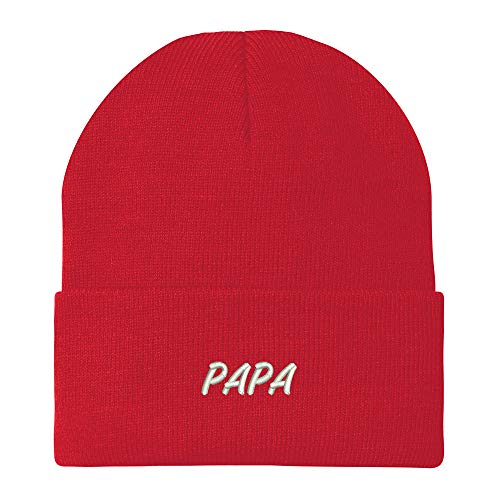Trendy Apparel Shop PAPA Embroidered Winter Long Cuff Beanie