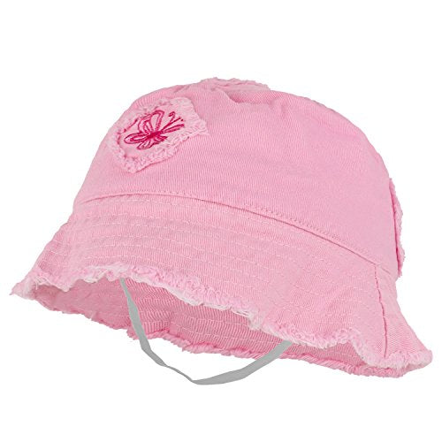 Trendy Apparel Shop Kid's Girls Soft Cotton Flower Patch Embroidered Sun Hat