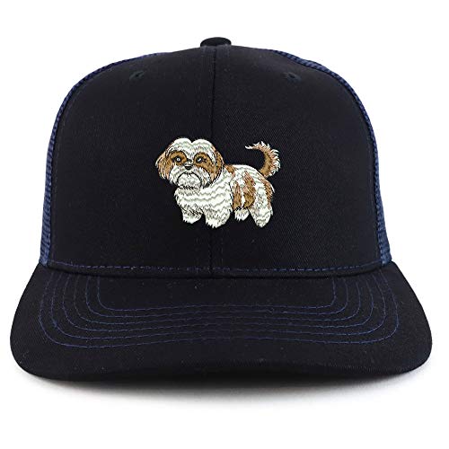 Trendy Apparel Shop Shih Tzu Two Two Tone Mesh Back Trucker Baseball Cap