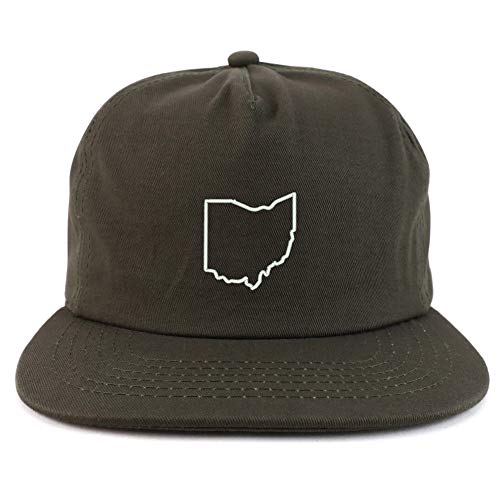 Trendy Apparel Shop Ohio State Outline Unstructured Flatbill Snapback Cap