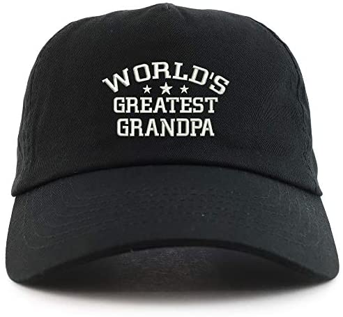 Trendy Apparel Shop World's Greatest Grandpa Embroidered 5 Panel Unstructured Soft Crown Baseball Cap