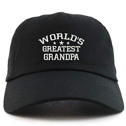 Trendy Apparel Shop World's Greatest Grandpa Embroidered 5 Panel Unstructured Soft Crown Baseball Cap