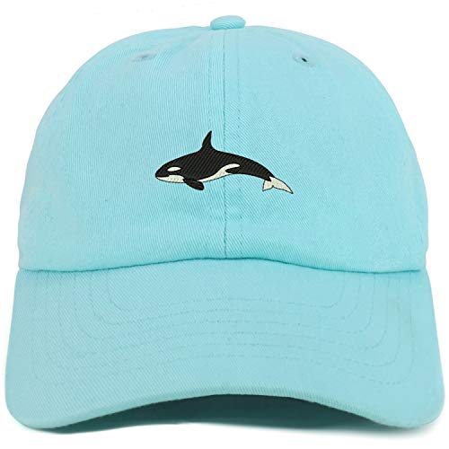 Trendy Apparel Shop Youth Sized Orca Killer Whale Embroidered Adjustable Unstructured Baseball Cap