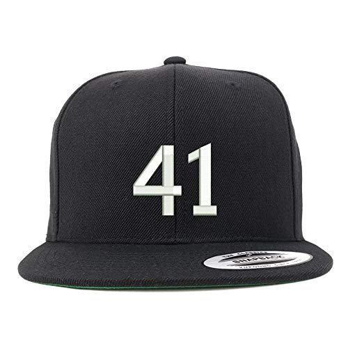 Trendy Apparel Shop Number 41 Embroidered Snapback Flatbill Baseball Cap