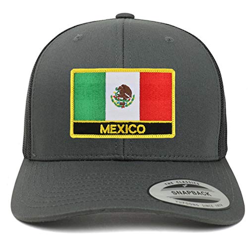 Trendy Apparel Shop Flexfit XXL Mexico Flag Retro Trucker Mesh Cap
