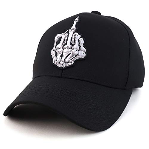 Trendy Apparel Shop Skull Finger Embroidered Structured Baseball Cap
