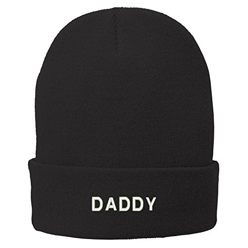 Trendy Apparel Shop Daddy Embroidered Winter Knitted Long Beanie