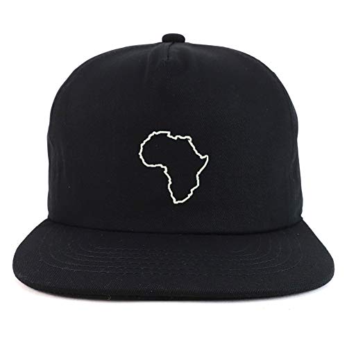 Trendy Apparel Shop Africa Map Outline Unstructured Flatbill Snapback Cap