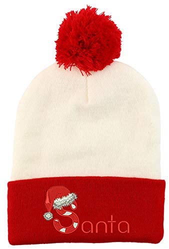 Trendy Apparel Shop Santa Hat Design Embroidered Winter Holiday Theme Beanie