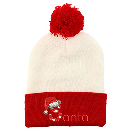 Trendy Apparel Shop Santa Hat Design Embroidered Winter Holiday Theme Beanie