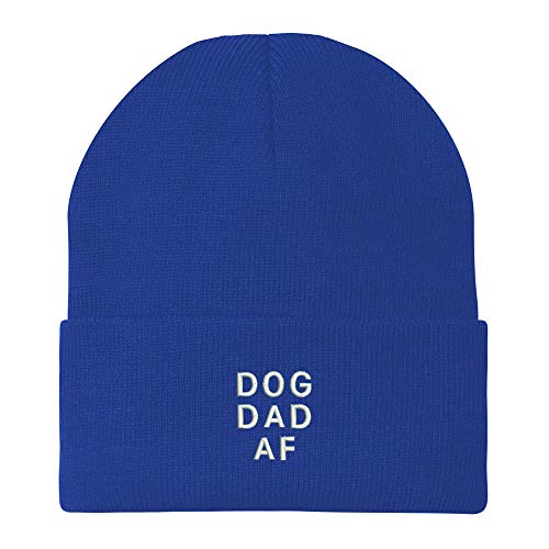 Trendy Apparel Shop Dog Dad AF Embroidered Winter Long Cuff Beanie