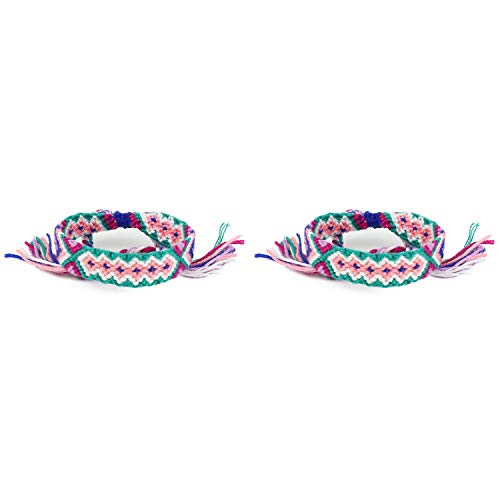 Trendy Apparel Shop Handmade Woven Adjustable Friendship Braided Bracelet 2 Pack