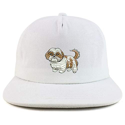 Trendy Apparel Shop Shih Tzu Unstructured Flatbill Snapback Cap