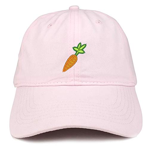 Trendy Apparel Shop Carrot Embroidered Soft Crown 100% Brushed Cotton Cap