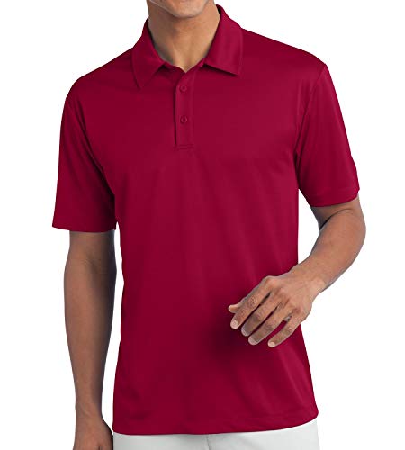 Trendy Apparel Shop Silky Double Knit Polyester Moisture-Wicking Snap Resistant Tag-Free Men' Polo Big and Tall Shirt