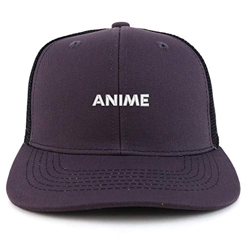 Trendy Apparel Shop Anime Cotton Two Tone Mesh Back Trucker Baseball Cap