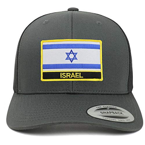 Trendy Apparel Shop Israel Flag Patch Retro Trucker Mesh Cap