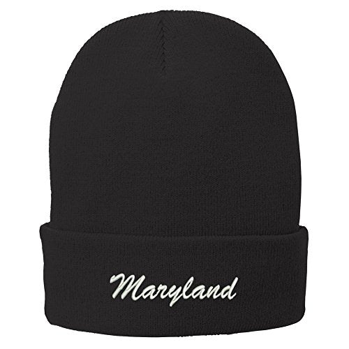 Trendy Apparel Shop Maryland Embroidered Winter Folded Long Beanie