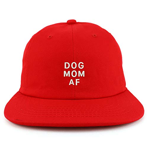 Trendy Apparel Shop Dog Mom AF Embroidered Low Profile Cotton Snapback Cap