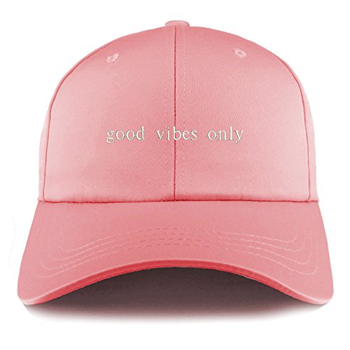 Trendy Apparel Shop Good Vibes Only Embroidered Structured Satin Adjustable Cap