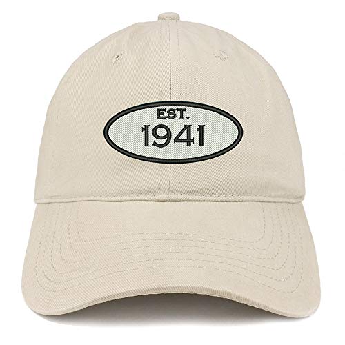 Trendy Apparel Shop 80th Birthday Established 1941 Soft Crown Brushed Cotton Cap