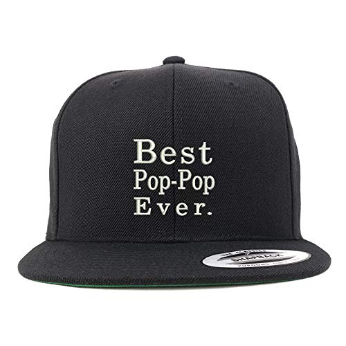 Trendy Apparel Shop Best Pop Pop Ever Structured Flatbill Snapback Cap