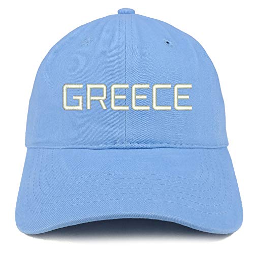 Trendy Apparel Shop Greece Text Embroidered Soft Crown 100% Brushed Cotton Cap