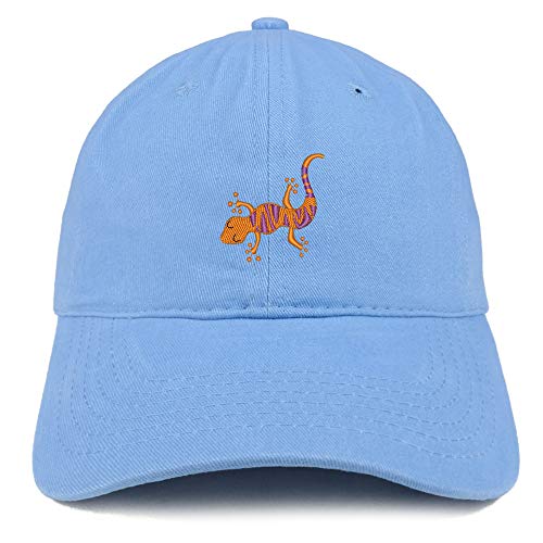 Trendy Apparel Shop Lizard Embroidered Soft Crown 100% Brushed Cotton Cap