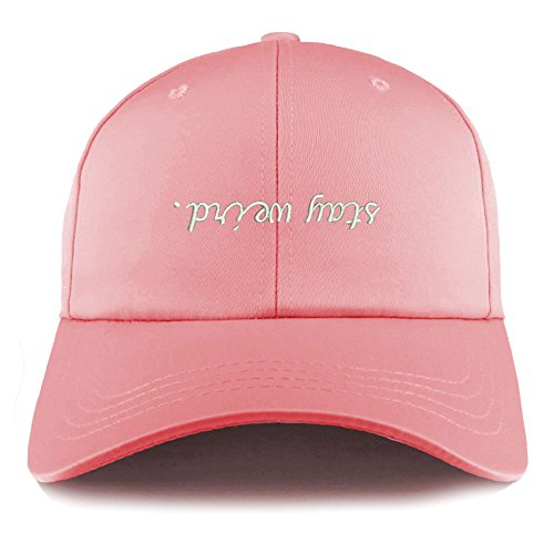 Trendy Apparel Shop Stay Weird Embroidered Structured Satin Adjustable Cap
