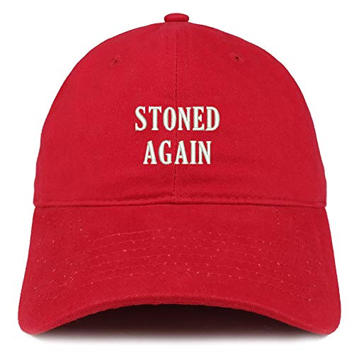 Trendy Apparel Shop Stoned Again Embroidered Soft Crown 100% Brushed Cotton Cap