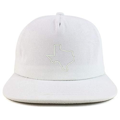 Trendy Apparel Shop Texas State Outline Unstructured Flatbill Snapback Cap