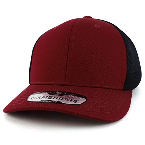 Trendy Apparel Shop Mid Profile Structured 2 Tone Air Mesh Trucker Baseball Cap