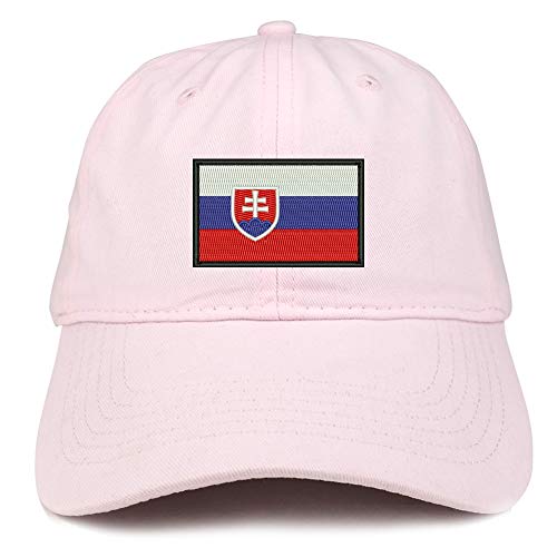 Trendy Apparel Shop Flag of Slovakia Embroidered Soft Crown 100% Brushed Cotton Cap