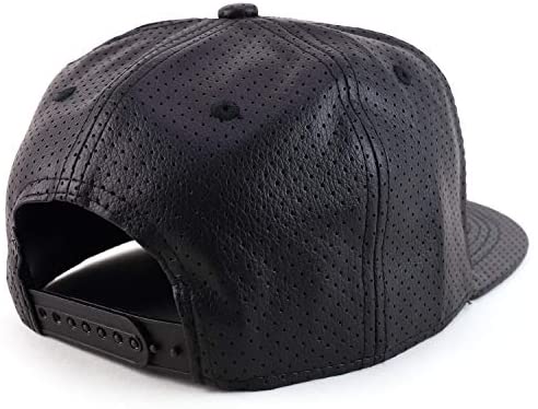 Trendy Apparel Shop Marijuana Leaf PU Leather Flatbill Snapback Baseball Cap