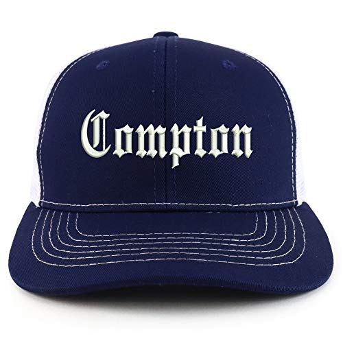 Trendy Apparel Shop Compton City Old English Two Tone Trucker Baseball Cap
