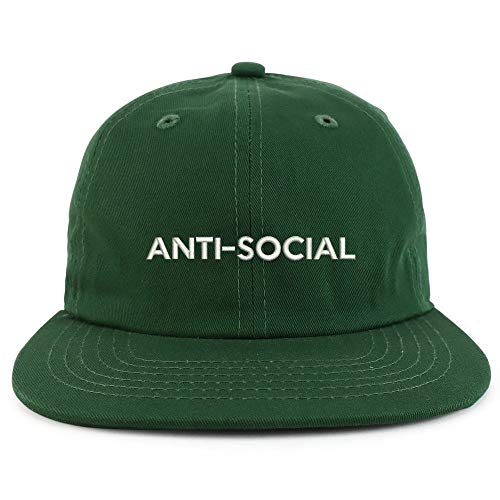 Trendy Apparel Shop Anti Social Embroidered Low Profile Cotton Snapback Cap
