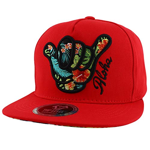 Trendy Apparel Shop Floral Aloha Embroidered 5 Panel Flatbill Snapback Baseball Cap