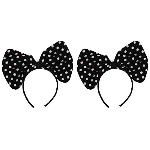 Trendy Apparel Shop Mouse Polka Dot Bow Ear Headband 2 Pack