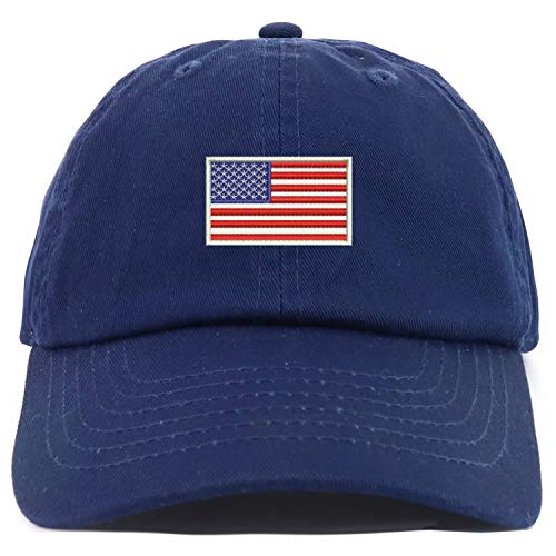 Trendy Apparel Shop Youth Sized White American Flag Embroidered Adjustable Unstructured Baseball Cap