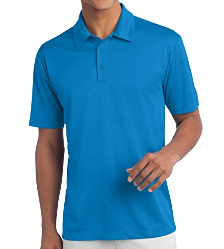 Trendy Apparel Shop Silky Double Knit Polyester Moisture-Wicking Snap Resistant Tag-Free Men' Polo Big and Tall Shirt