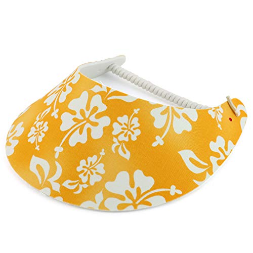 Trendy Apparel Shop Tropical Flower Designed Elastic String Coil Foam Sun Visor
