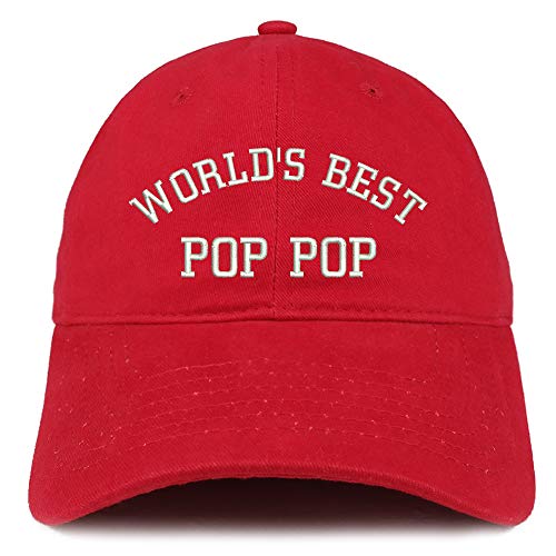 Trendy Apparel Shop World's Best Pop Pop Embroidered Soft Brushed Cotton Cap