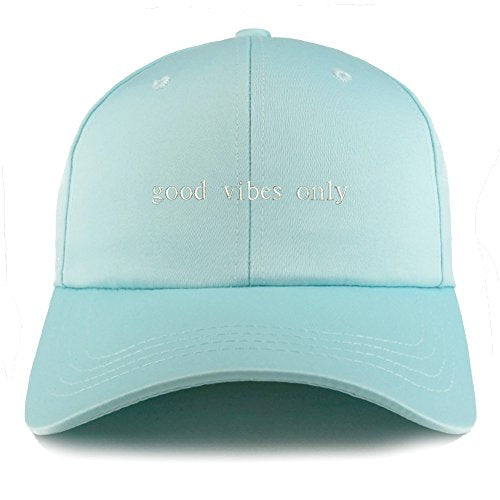 Trendy Apparel Shop Good Vibes Only Embroidered Structured Satin Adjustable Cap