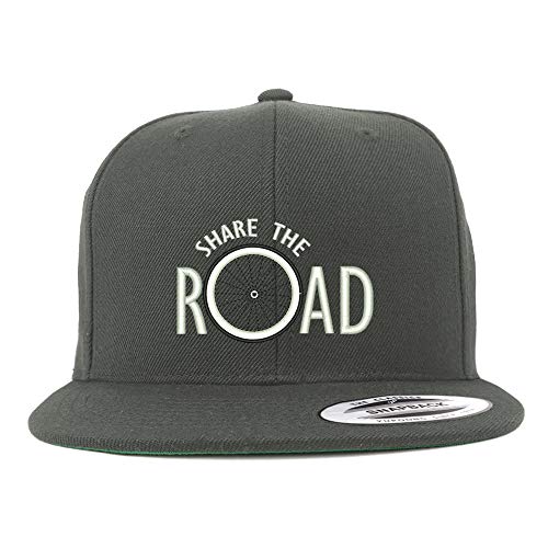 Trendy Apparel Shop Share The Road Embroidered Flat Bill Snapback Cap