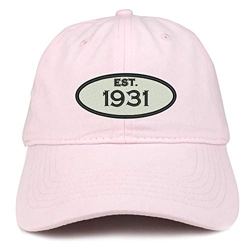 Trendy Apparel Shop 90th Birthday Established 1931 Soft Crown Brushed Cotton Cap