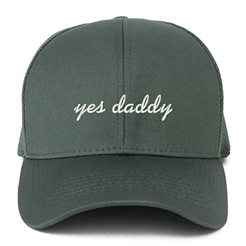 Trendy Apparel Shop XXL Yes Daddy Embroidered Structured Trucker Mesh Cap