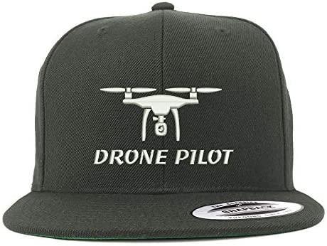Trendy Apparel Shop Flexfit XXL Drone Pilot Embroidered Structured Flatbill Snapback Cap