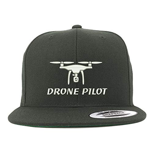 Trendy Apparel Shop Flexfit XXL Drone Pilot Embroidered Structured Flatbill Snapback Cap