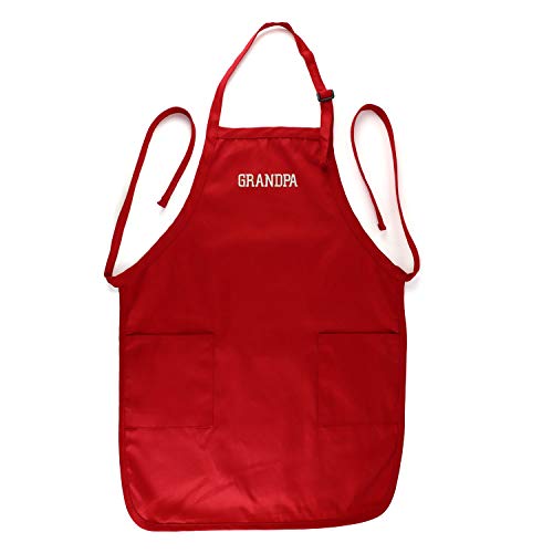 Trendy Apparel Shop GRANDPA Embroidered Full Length Apron with Pockets