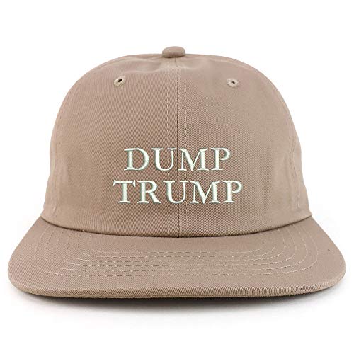 Trendy Apparel Shop Dump Trump Embroidered Low Profile Cotton Snapback Cap